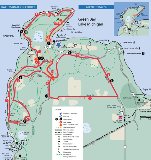 Door County Half Marathon Course Map